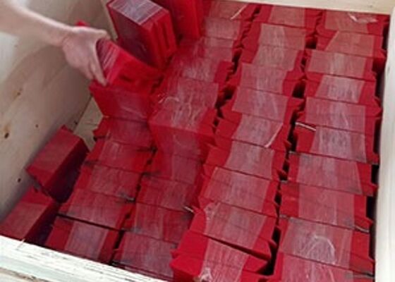 Polyurethane Primary Belt Cleaner Orange Blade Wear Resistant Mining Conveyor Part