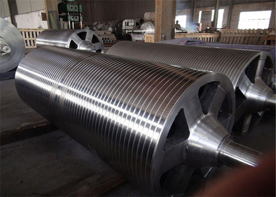 Grooved Press Roll ชิ้นส่วนเครื่องจักรกระดาษ Grooved Roller สำหรับการทำกระดาษ
