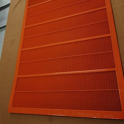แผงหน้าจอ PU สีส้ม ตาข่าย 0.5 มม. ขนาด 1040x700 มม. สำหรับการร่อนแบบเปียก ทนทานต่อการสึกหรอสูง