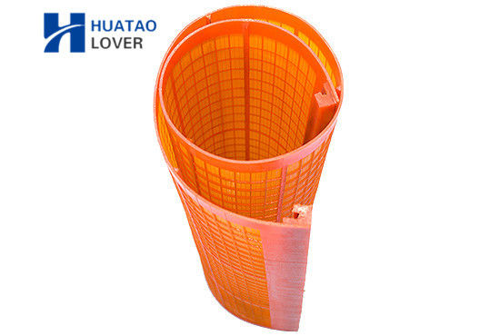 สีส้มความถี่สูง Polyurethane Screen Mesh ด้วยการเปิดละเอียดสําหรับอายุการใช้งานที่ยาวนานในสกรีนสั่น
