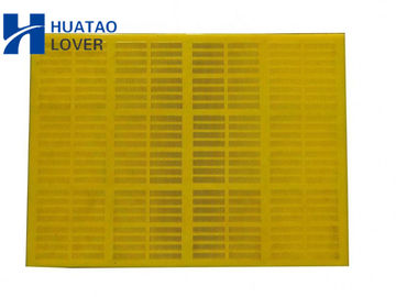 แผงหน้าจอโพลียูรีเทนรูรับแสง 0.125 มม. สีเหลืองสื่อโมดูลาร์สำหรับค้นหาทราย